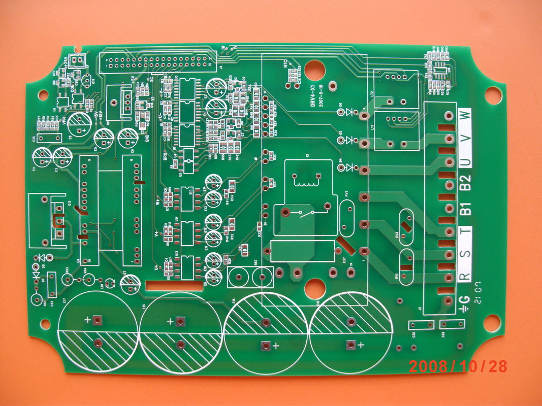 2 طبقات PCB مزدوجة الجانب في اللحام الأخضر مقاومة لون مضاد للنار