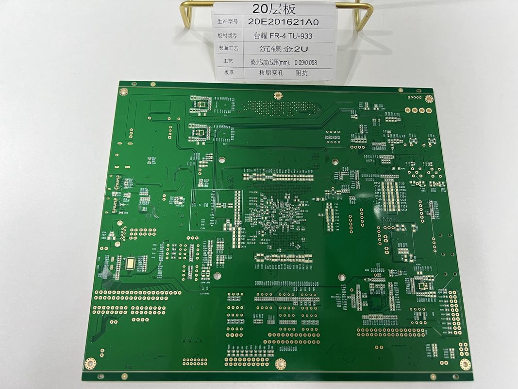 6-32 طبقة HDI PCB تصنيع مع 0.25mm BGA ونصف الثقب لمقبس المصباح 20 طبقة Tuc TU-933 PCB عالية السرعة
