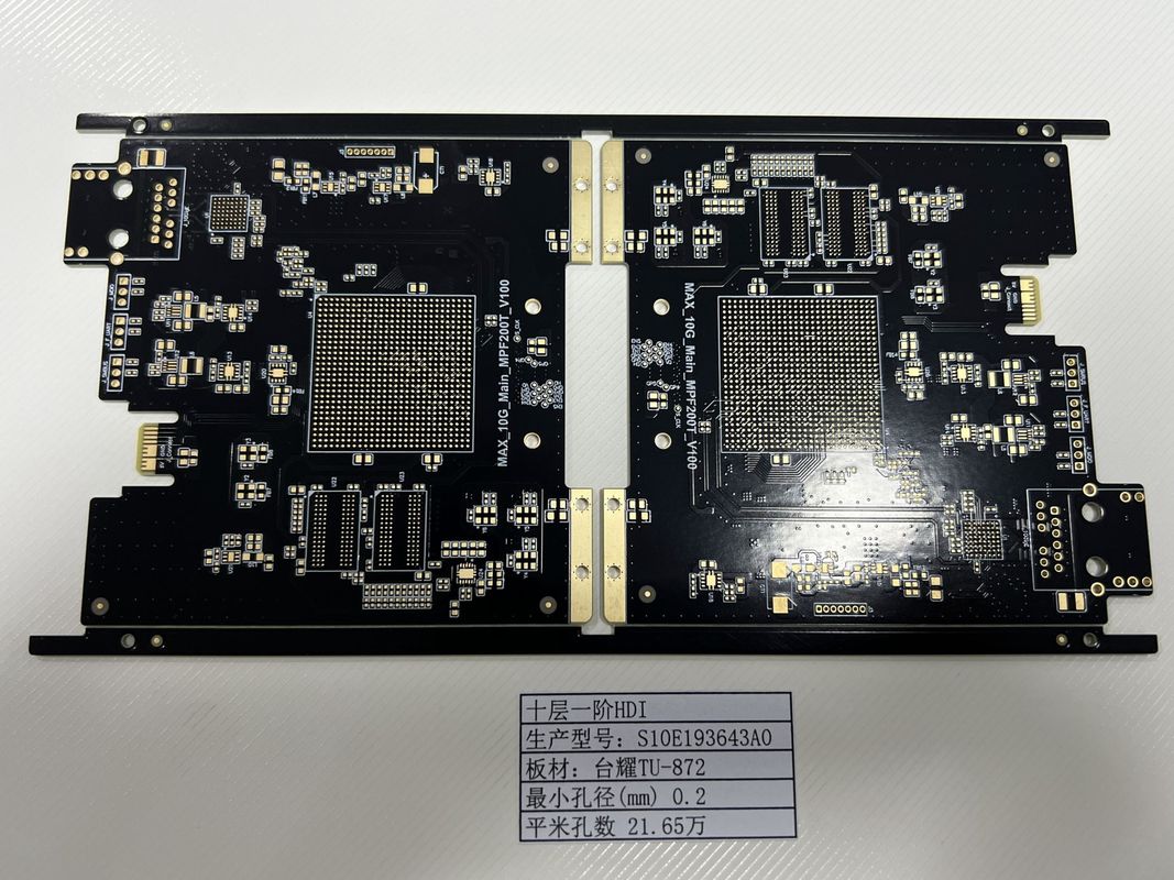 FR4 TU-872 بطاقات HDI عالية السرعة 10 طبقات 3/3Mil PCB 4L 1 N 1 ENIG IP4452