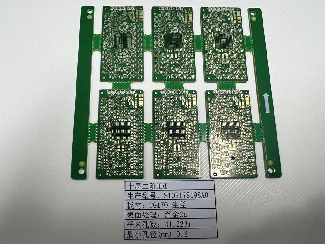 OEM HDI لوحة الدوائر 10 طبقة 2+N+2 أشعة إكس اختبار رقيقة للغاية 0.2mm-6.00mm