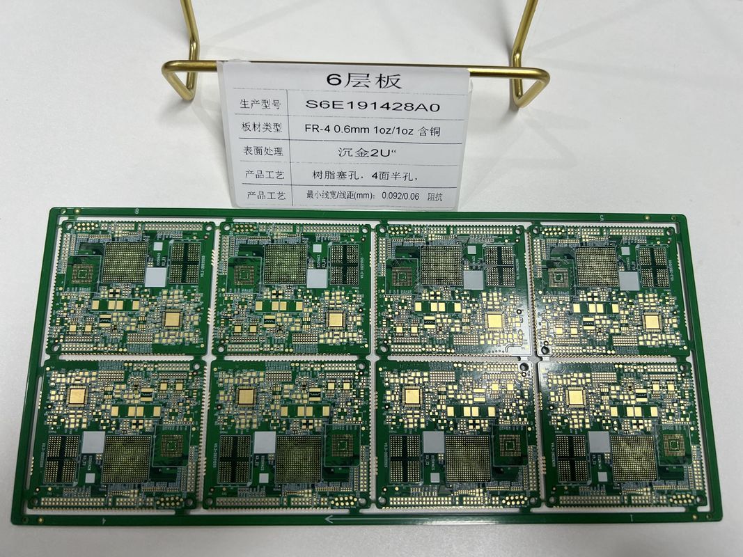 6 طبقات مصباح مصباح HDI Pcb صلبة مرنة نصف فتحة 3/3Mil ضغط مقاومة