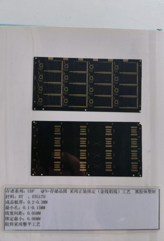 قناة الصلبة 2 طبقة سوداء قناة اللحام PCB 0.1mm المسافة IC الأساسيات بطاقة SD بدون مواد BT
