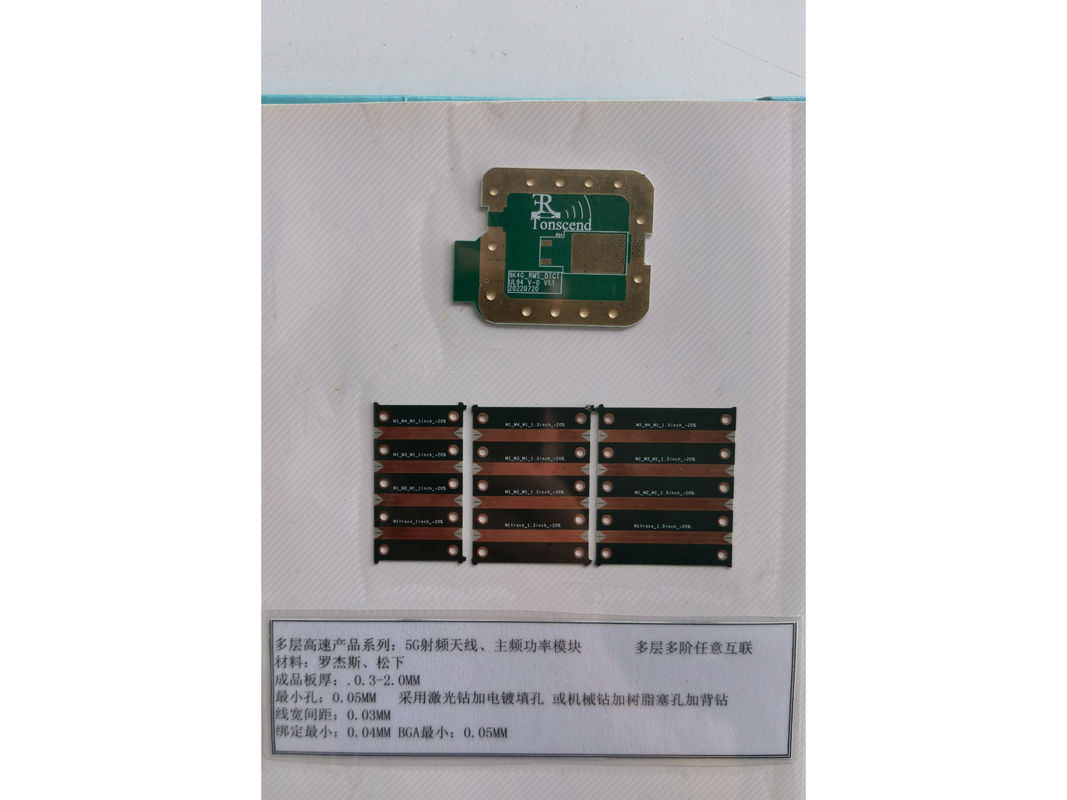 نظام اتصال متعدد الطبقات للتصاميم الإلكترونية المتقدمة 3mil Min. Rogers 4330/5880, Panasonic MEGTRON