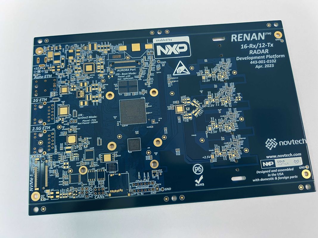 لوحة PCB HDI متقدمة مع مسارات عمياء ودفونة 100% E-Testing سطح الغمر