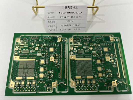 FR4 IT180 18 طبقات 3+N+3 HDI بطاقة PCB النموذج الأولي مع ثقب Crimp 3/3Mil آثار X RAY اختبار HDI quickturn ENIG