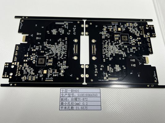 محور مصباح خاص لوحة PCB ذات الكثافة العالية 10 طبقات Tuc TU-872 1+N+1 Goldfinger 30U