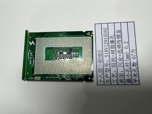 18 طبقة عالية الكثافة وحدة اتصال عالية السرعة لوحة PCB داخل 10 1 نسبة الجانب vipppo ENIG + فلاش الذهب